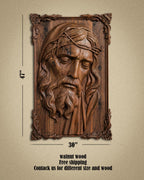 Hand-Carved Jesus Relief