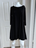 C Est. 1946 Black Scoop Neck A-Line Dress with Button Detail- Women's Medium