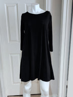 C Est. 1946 Black Scoop Neck A-Line Dress with Button Detail- Women's Medium
