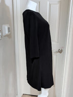 C Est. 1946 Black Scoop Neck A-Line Dress with Button Detail- Women's Medium