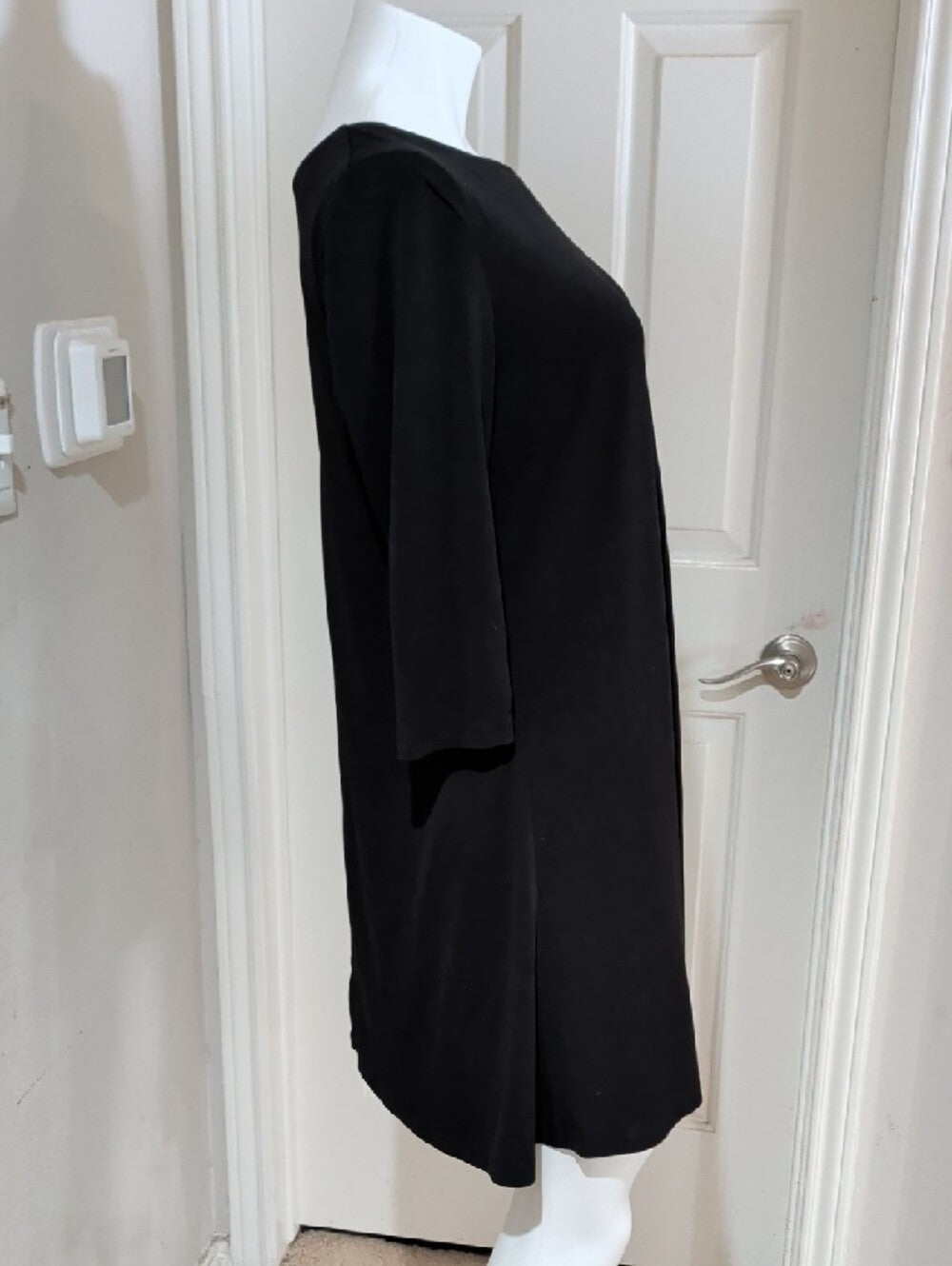 C Est. 1946 Black Scoop Neck A-Line Dress with Button Detail- Women's Medium