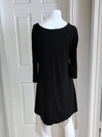 C Est. 1946 Black Scoop Neck A-Line Dress with Button Detail- Women's Medium