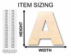 Unfinished Wood Block Letter A - Craft - up to 46" DIY