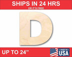 Unfinished Wood Block Letter D - Craft - up to 46" DIY