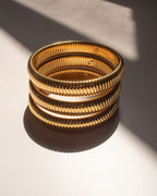 Flex Snake Chain Bracelet- Set of 3 (12mm wide)- Gold