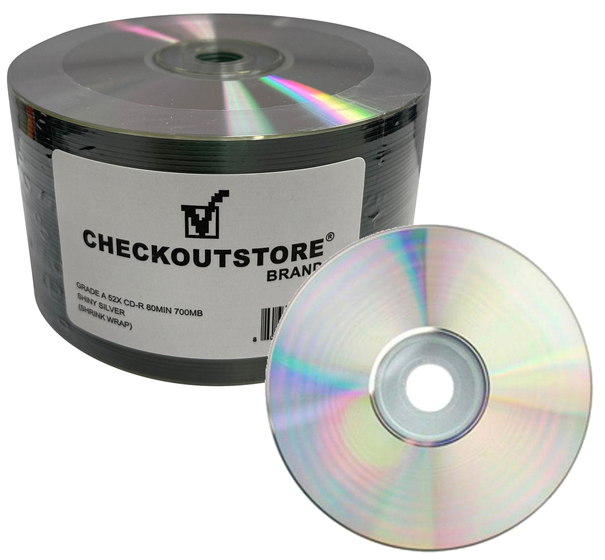 Grade A 52x CD-R 80min 700MB Shiny Silver (Shrink Wrap)