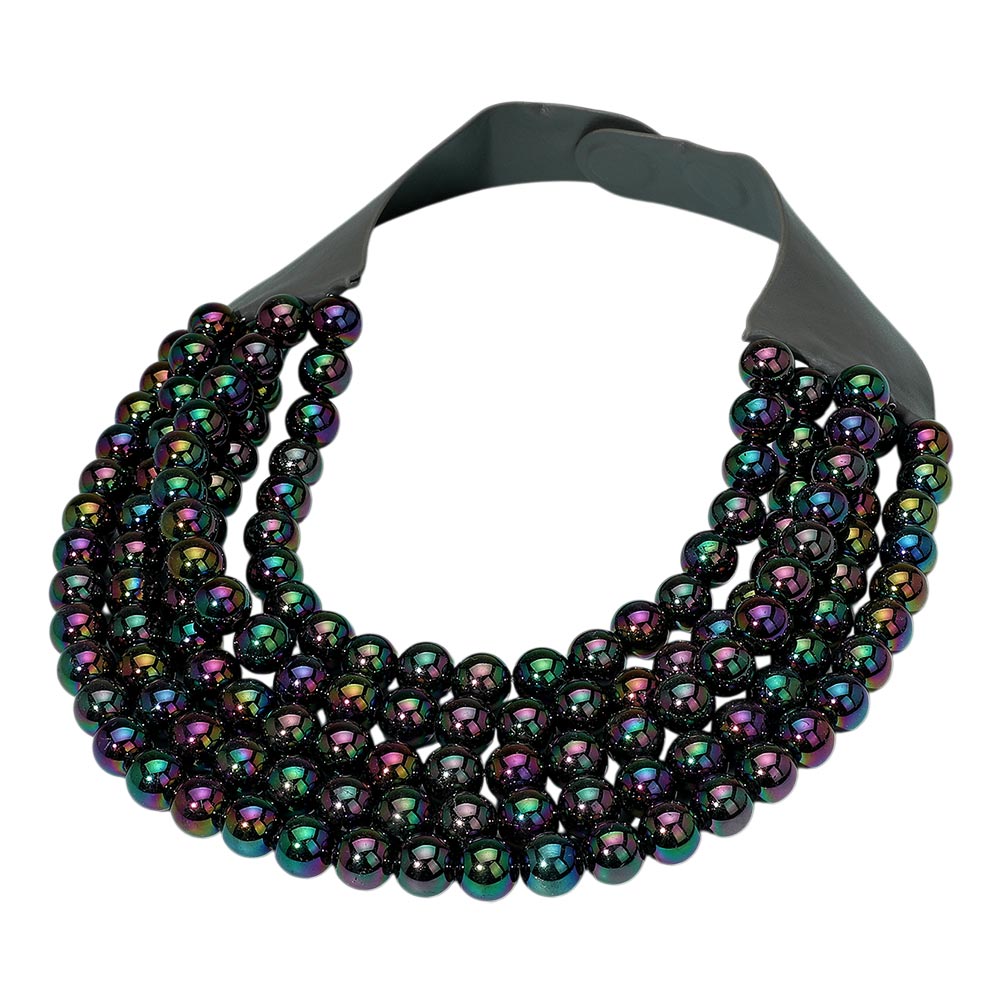 Multistrand Beaded Statement Magnetic Necklace
