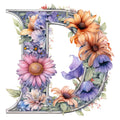 Alphabet Flowers Fabric Panel 21