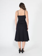 Pleated Detail Strap A-Line Dress