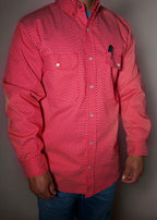 FR Pearl Snap Work shirt - Alpha Red - With U.S Flag