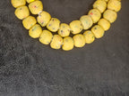 Aadampo Authentic Golden Ochre Krobo Powdered Glass Beads | Handmade Recycled Glass Beads from Ghana | 13–14mm