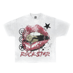 Rockstar Streetwear White Cotton Tee Casual Wardrobe Essential True To Size For Confident Everyday Style