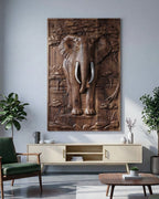Majestic African Elephant 3D Relief Wood Wall Art