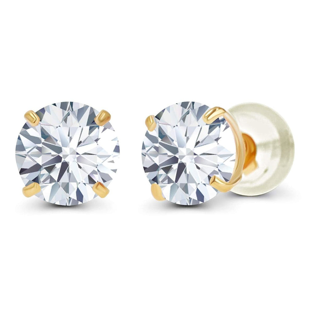 1.00 CTW AGI Certified Lab-Grown Diamond Stud Earrings in 14K Gold – E Color VS Clarity