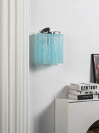 Textured Art Glass Tubular Wall Lamp