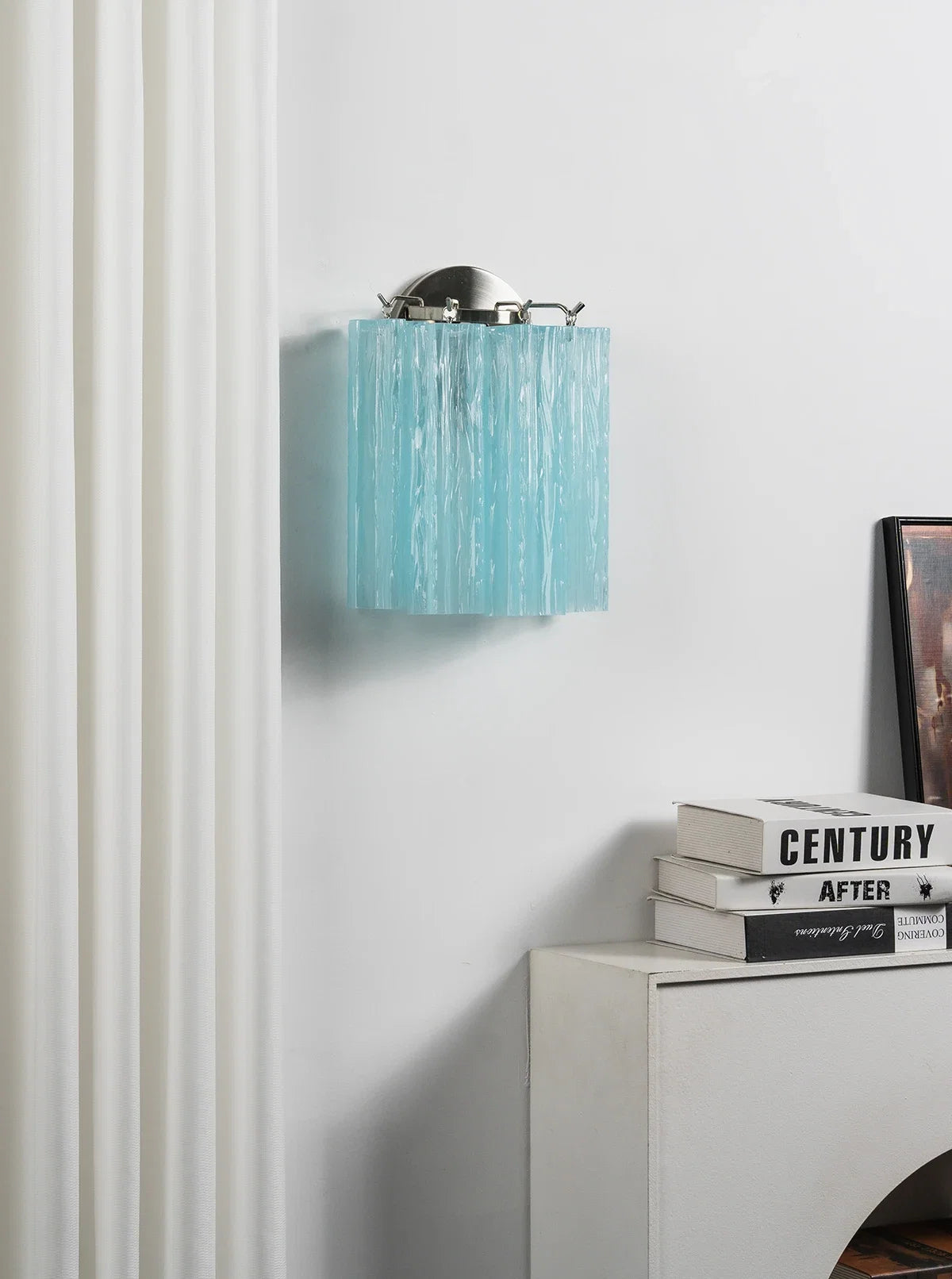 Textured Art Glass Tubular Wall Lamp