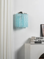 Textured Art Glass Tubular Wall Lamp
