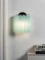 Textured Art Glass Tubular Wall Lamp
