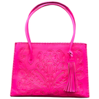 The Amy| Hand-Tooled Leather Tote Bag
