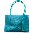 The Amy| Hand-Tooled Leather Tote Bag