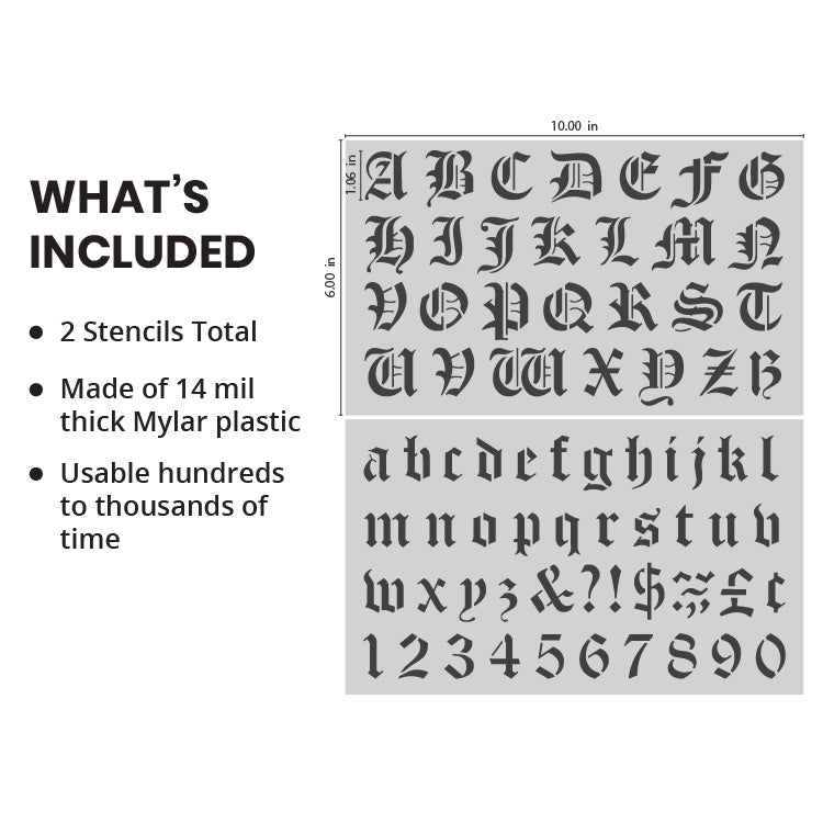 Gothic Letter Alphabet [1in Letters] Set