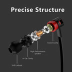 Wired in-Ear Headphones With Tangle-Free Cord Noise Isolating Bass Driven Sound Metal Earphones Carry Case Ear Bud Tips In-ear Earphone  Super Bass Sound Sport Headset With Mic for Phones Ear Phone For Women 3.5mm