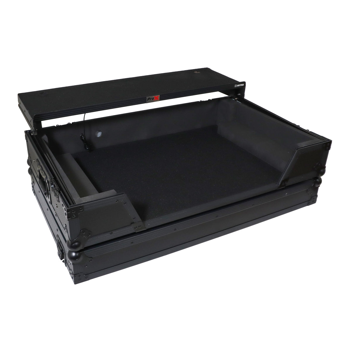 ProX XS-XDJAZWLTBLLED - ATA Flight Case For Pioneer XDJ-AZ DJ Controller with Laptop Shelf 1U Rack Space, Wheels, and LED - Black