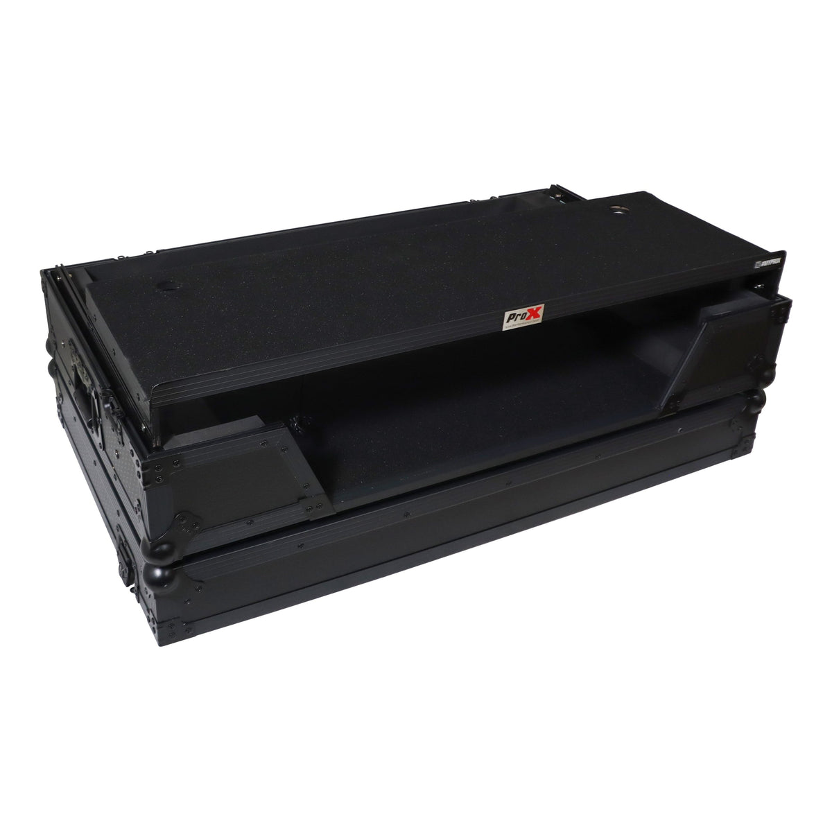 ProX XS-XDJAZWLTBLLED - ATA Flight Case For Pioneer XDJ-AZ DJ Controller with Laptop Shelf 1U Rack Space, Wheels, and LED - Black