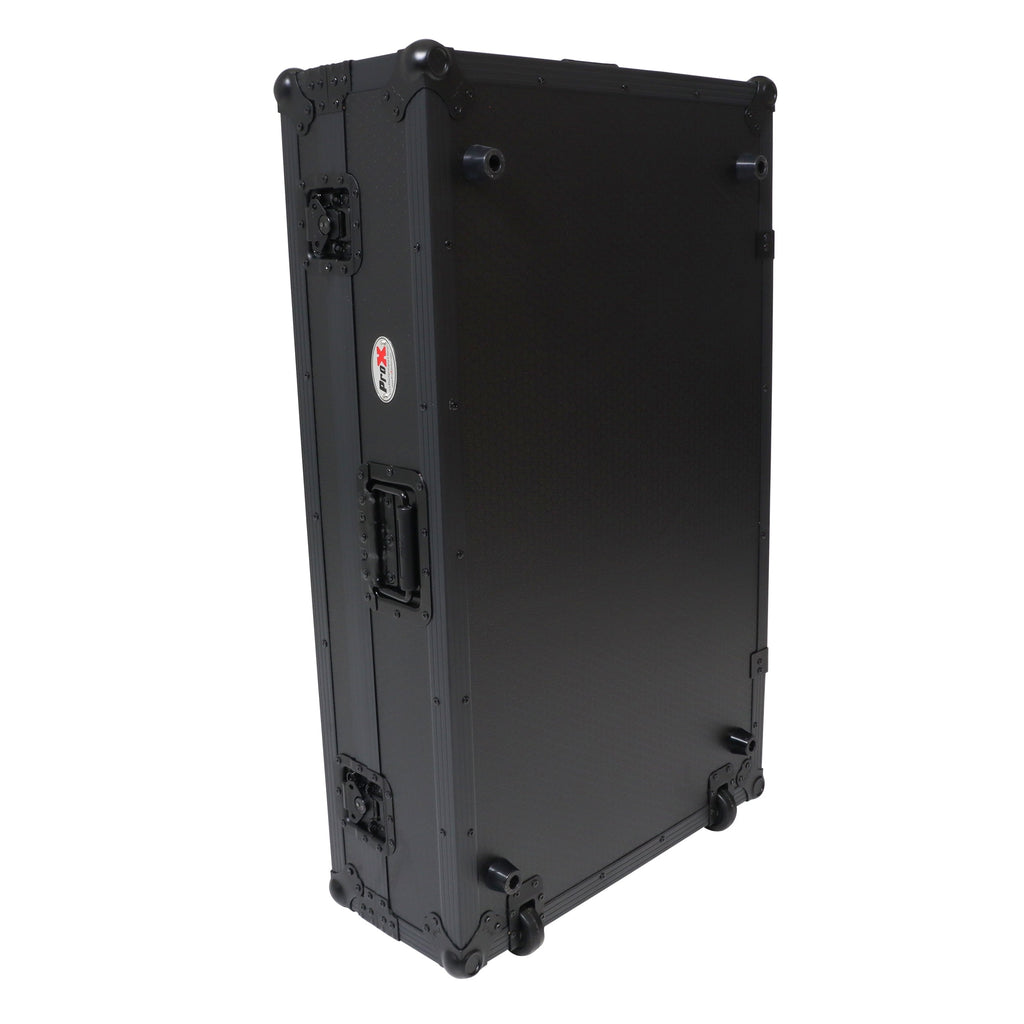ProX XS-XDJAZWLTBLLED - ATA Flight Case For Pioneer XDJ-AZ DJ Controller with Laptop Shelf 1U Rack Space, Wheels, and LED - Black